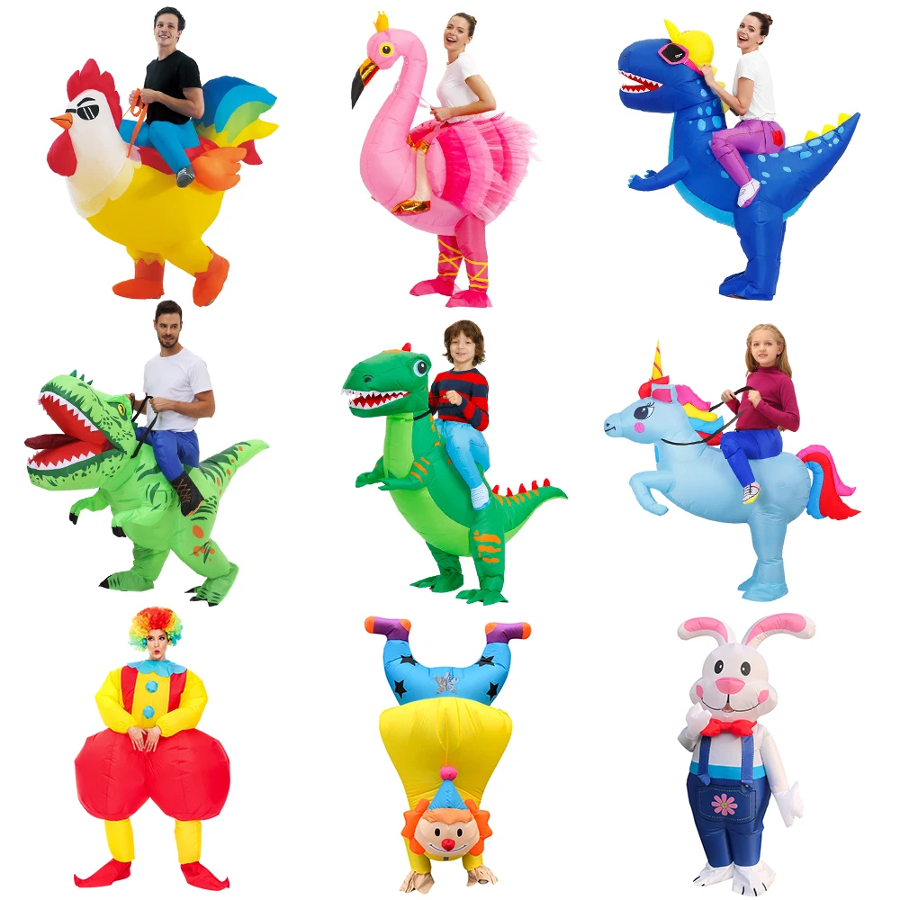 Disfraz inflable de dinosaurio para adultos y niños, traje de Mascota para fiesta, Cosplay, Halloween, gran oferta - Image 6