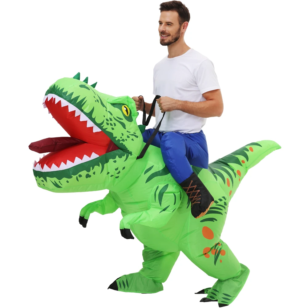 Disfraz inflable de dinosaurio para adultos y niños, traje de Mascota para fiesta, Cosplay, Halloween, gran oferta - Image 2