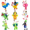 Disfraz inflable de dinosaurio para adultos y niños, traje de Mascota para fiesta, Cosplay, Halloween, gran oferta